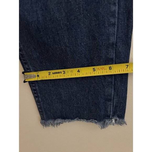 Ether Jeans Size 28/6 Mom Cut Ankle Raw Hem Medium Wash High Rise - Picture 4 of 11
